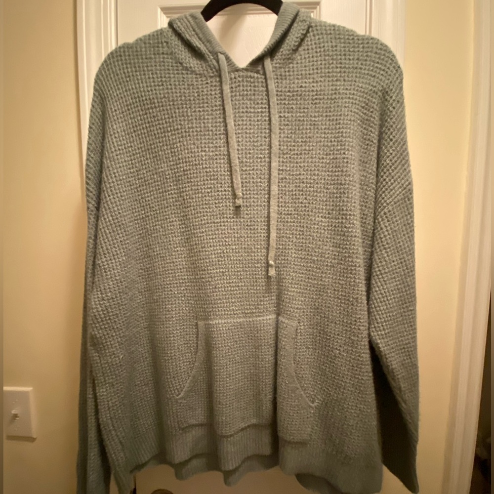 Aerie sage color waffle hoodie